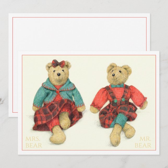 MR. & MRS. BEAR 5.5x7.5 Flat Card (Front/Back)