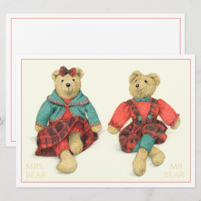 MR. & MRS. BEAR 6.5x8.75 Flat Card (Front/Back)