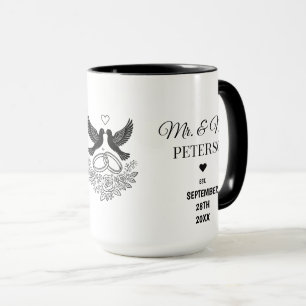 Mr. & Mrs. Black & White Wedding/Anniversary Gift Mug
