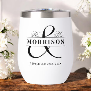 Mr Mrs Black White Wedding Favour