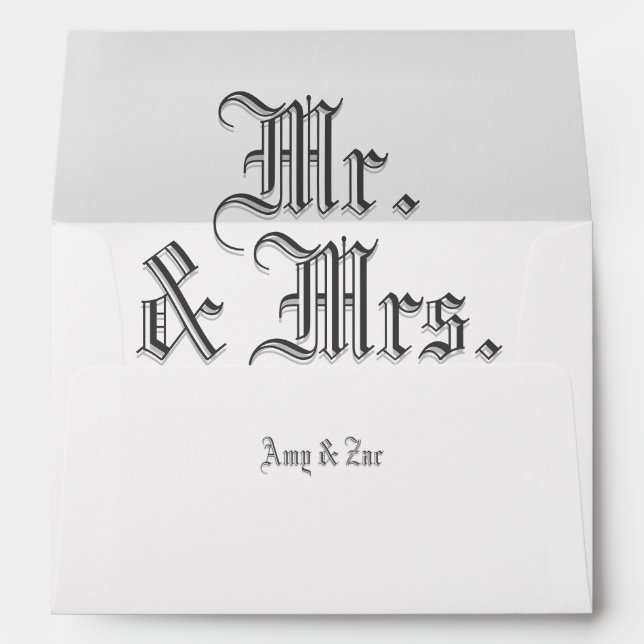 Mr. & Mrs. Blackletter Envelope (Back (Bottom))