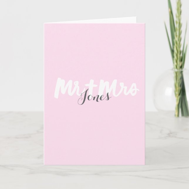 Mr & Mrs - Brush lettering Greeting Card (Front)