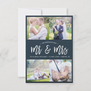 MR & MRS.   brush script wedding announcement