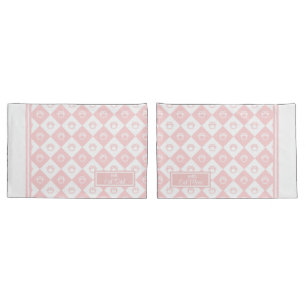 Mr. & Mrs. Cat Mum and Dad Pink Cat Paw Pattern Pillowcase