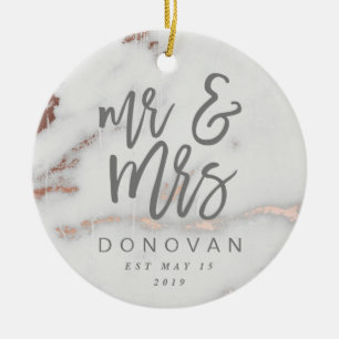 MR & MRS CERAMIC TREE DECORATION