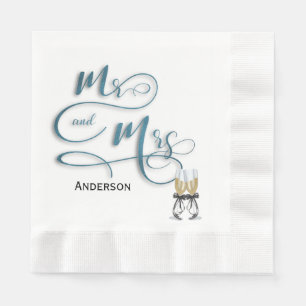 Mr & Mrs. champagne toast Napkin