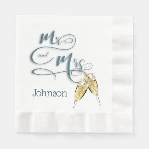 Mr & Mrs. Champagne Toast  Napkin