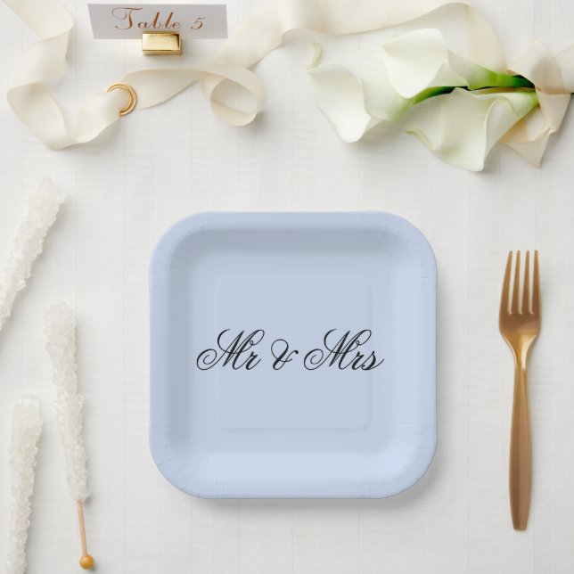 Mr & Mrs Change Your Plate Colour Font 1 (Wedding)