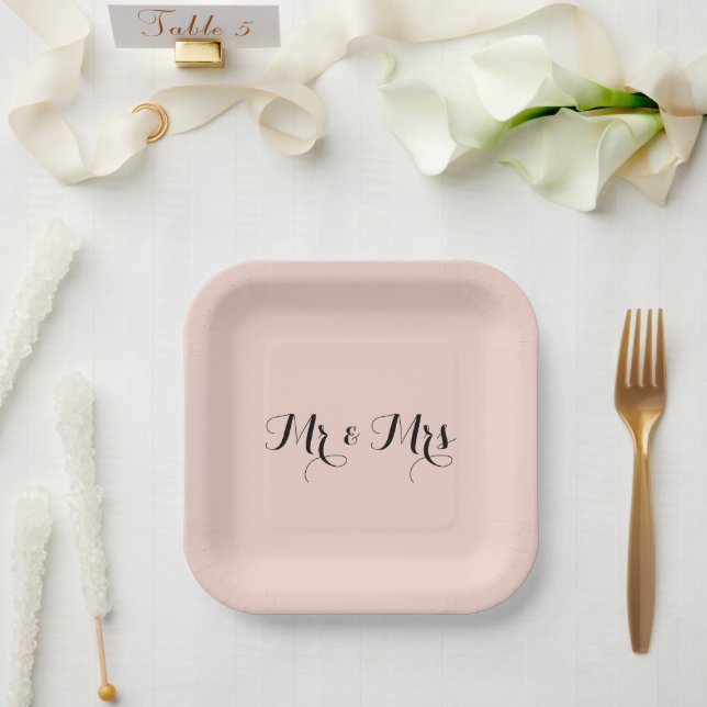 Mr & Mrs Change Your Plate Colour Font 4 (Wedding)