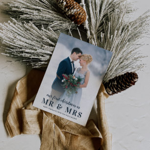 Mr & Mrs   christmas holiday wedding announcement