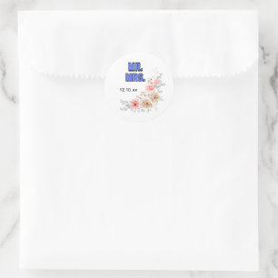 Mr. & Mrs. Classic Round Sticker