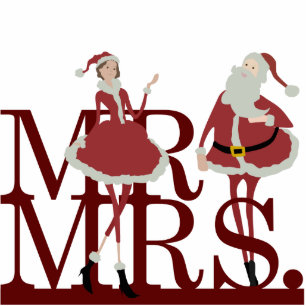 Mr & Mrs Claus Cake Topper Standing Photo Sculpture