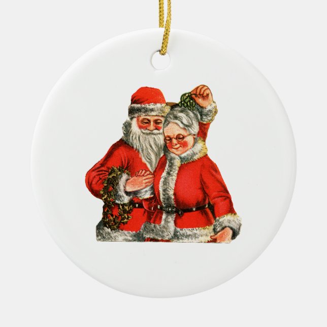 Mr. & Mrs. Claus Ceramic Tree Decoration (Front)
