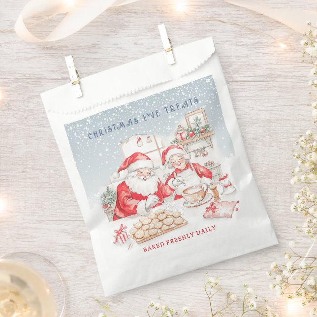 Mr & Mrs Claus Christmas Cookies  Favour Bags (Clipped)