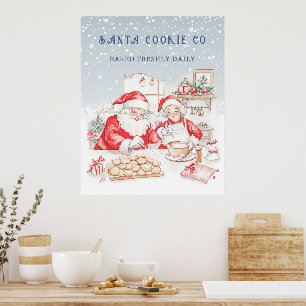 Mr & Mrs Claus Christmas Cookies  Poster