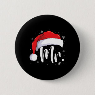 Mr Mrs Claus Christmas Couples Matching His And He 6 Cm Round Badge