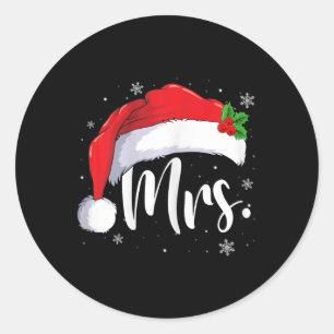 Mr Mrs Claus Christmas Couples Matching His And He Classic Round Sticker