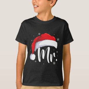 Mr Mrs Claus Christmas Couples Matching His And He T-Shirt