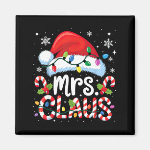 Mr Mrs Claus Couples Matching Illustration Magnet