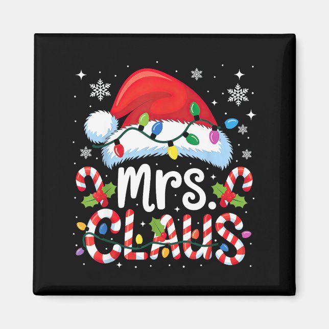 Mr Mrs Claus Couples Matching Illustration Magnet (Front)