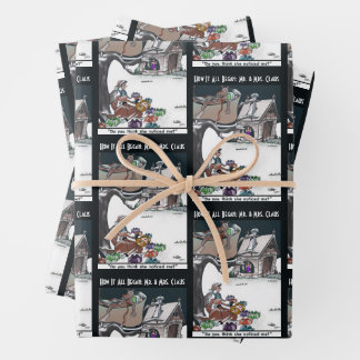 Mr. & Mrs. Claus How it All Began Wrapping Paper Sheet