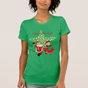 Mr & Mrs Claus T-Shirt Christmas Green