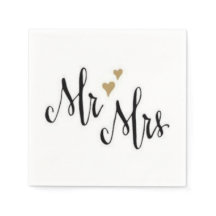 Mr & Mrs - Cocktail Napkins
