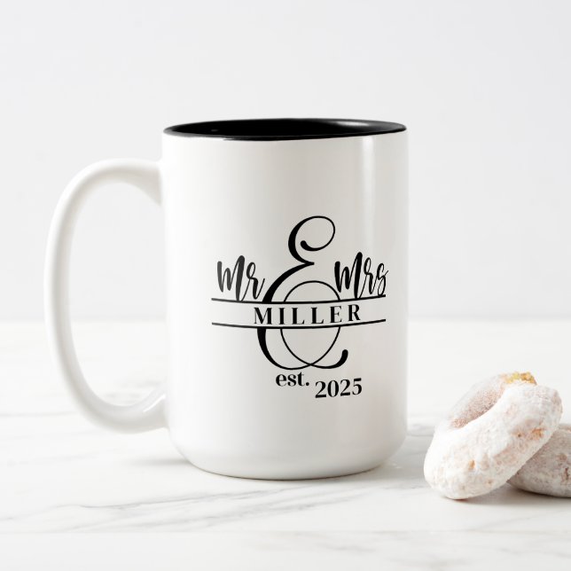 Mr. & Mrs. Coffee Mug (With Donut)