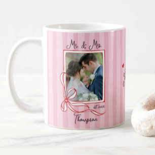 Mr. & Mrs. Coquette Wedding Photo Coffee Mug