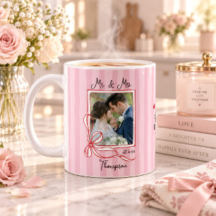 Mr. & Mrs. Coquette Wedding Photo Coffee Mug
