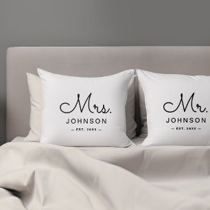 Mr & Mrs Custom Last Name Cushion
