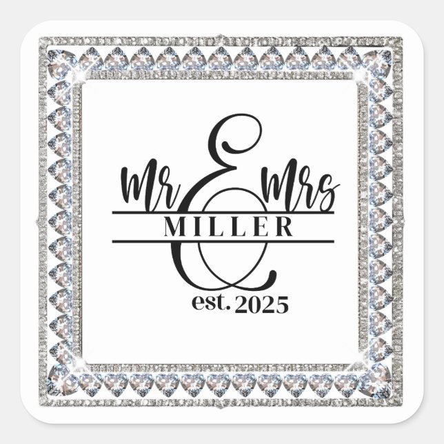 Mr. & Mrs. Custom Name Sticker (Front)