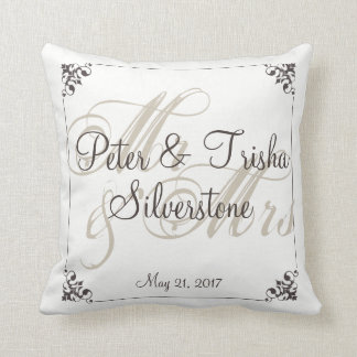 Mr&Mrs Custom Wedding Pillow, Wedding/Shower Gift Cushion
