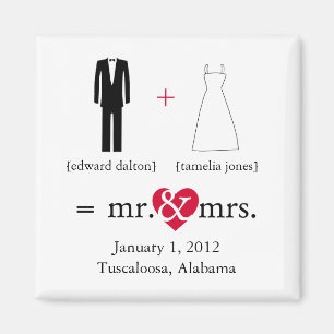 Mr & Mrs Do the Math Save the Date Magnet