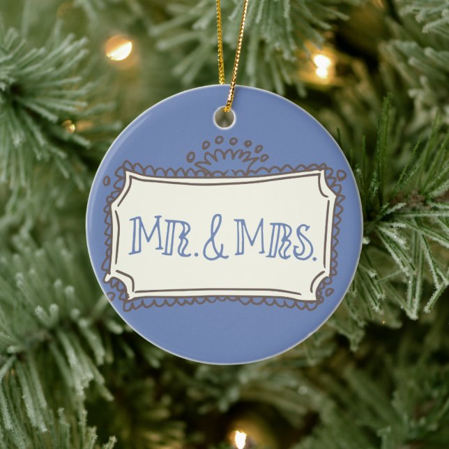 Mr & Mrs Doodle Badge Keepsake Ornament (Tree)