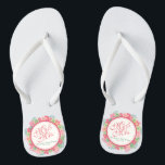 Mr. & Mrs. Elegant Floral Wedding Flip Flops<br><div class="desc">For further customisation,  please click the "Customise" button and use our design tool to modify this template. If the options are available,  you may change text and image by simply clicking on "Edit/Remove Text or Image Here" and add your own. Designed by Freepik.</div>