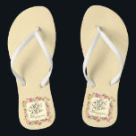 Mr & Mrs Elegant Floral Wedding Flip Flops<br><div class="desc">For further customisation,  please click the "Customise" button and use our design tool to modify this template. If the options are available,  you may change text and image by simply clicking on "Edit/Remove Text or Image Here" and add your own.  Designed by Asmaarzq / Freepik</div>