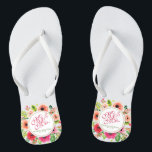 Mr & Mrs Elegant Floral Wedding Flip Flops<br><div class="desc">For further customisation,  please click the "Customise" button and use our design tool to modify this template. If the options are available,  you may change text and image by simply clicking on "Edit/Remove Text or Image Here" and add your own. Designed by Freepik.</div>
