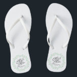 Mr. & Mrs. Elegant Floral Wedding Flip Flops<br><div class="desc">For further customisation,  please click the "Customise" button and use our design tool to modify this template. If the options are available,  you may change text and image by simply clicking on "Edit/Remove Text or Image Here" and add your own. Designed by Freepik.</div>