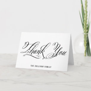 Mr. & Mrs. Elegant Script   Thank You Card