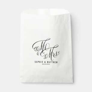 Mr. & Mrs. Elegant Script   Wedding Favour Bags