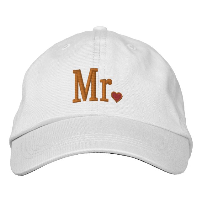 Mr & Mrs Embroidery Embroidered Cap (Front)