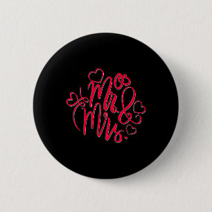 Mr Mrs Engaged Mister Misses Wedding Bride Groom  6 Cm Round Badge