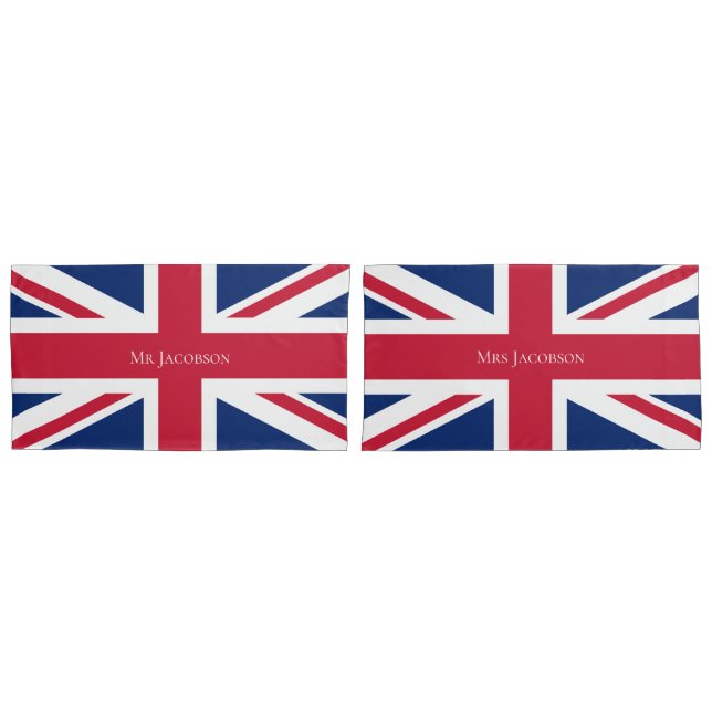 Mr & Mrs English Flag  Pillowcase (Front-Set)