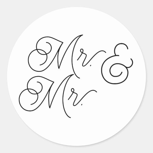 Mr. & Mrs. envelope stickers for wedding invites (Front)