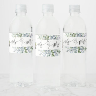 Mr & Mrs Eucalyptus Water Bottle Label