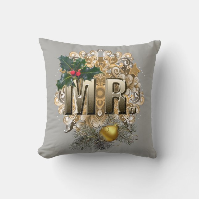 Mr & Mrs first Christmas Cushion (Front)