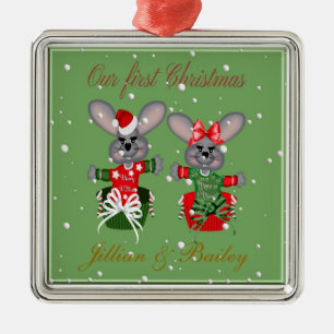 Mr. & Mrs. First Christmas Mouse Ornaments