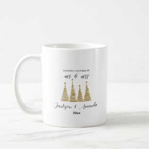 Mr & Mrs First Christmas Mug – Custom Names & Year