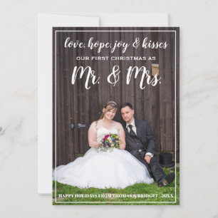 Mr. & Mrs. First Christmas Newlywed Christmas Holiday Card